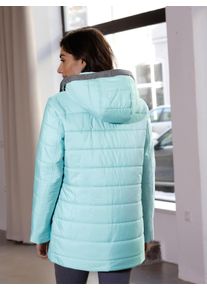 Dames Gewatteerde jas met afneembare capuchon in kalkmint ,maat 40, WITT, 100% Polyester. Garnering: 100% Polyester