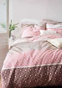 Sengesett med striper, rosa, st&oslash;rrelse 135x200 cm, bonprix