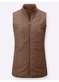 Damen Steppweste mit leichter Wattierung in braun ,Gr&ouml;&szlig;e 38, WITT, 100% Polyester. Wattierung: 100% Polyester