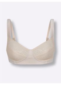 wäschepur Dames Steunbeha zonder beugel in ivoorkleur ,maat 100A, Witt, 47% Polyester, 25% Polyamide, 23% Katoen, 5% Elastan