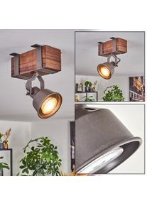 hofstein Pehefito Plafondlamp, Plafondspot Donkerbruin, Grijs, 1-licht