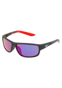 Nike NKIF1054X | Dzieci okulary przeciwsłoneczne | Prostokątne | Oprawka: Poliwęglan Czarny | Kolor szkła: Szary Lustrzanka Czerwona