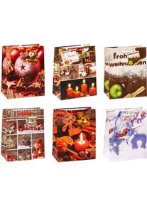 Tsi, Geschenkverpackung, 12 Geschenktaschen Weihnachten Serie 6 Motiv sortiert 18,0 x 23,0 cm (Geschenktüte, 12 x)