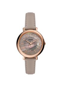 Fossil, Armbanduhr, Jacqueline Solar, Grau, (Analoguhr, 36 mm)
