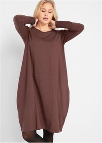 bonprix Mujer, Vestido de punto con forma en O, marr&oacute;n, 44/46