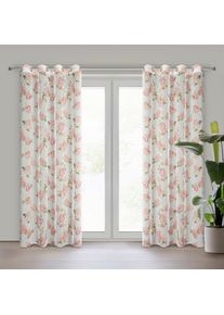 ArtFir Záclona MELA K | biela/kvety 140 x 250 cm