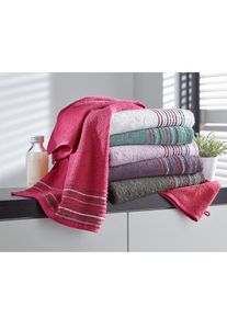 w&auml;schepur unisex Handdoek in jade ,maat 16x22 cm, 2 - Washandje, Witt, 100% Katoen