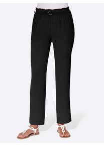 Dames Broek met vaste ceintuur in zwart ,maat 20, WITT, 100% Polyester