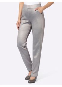 Damen Thermohose mit Fleece gef&uuml;ttert in grau ,Gr&ouml;&szlig;e 38, WITT, 95% Polyester, 5% Elasthan. R&uuml;ckenteil: 100% Polyester