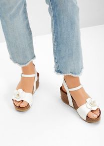 Sandalett med kilklack - vit - storlek 40 - bonprix