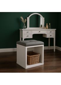 Taburet ülőfelülettel sminkasztalhoz 42 cm fehér