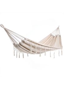 Detex Hangmat Crème 220x160cm met Franjes