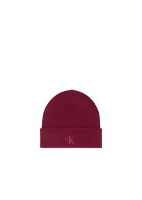 Calvin Klein, Herren, Strickm&uuml;tze &raquo;CK FINE RIB BEANIE&laquo; mit Markenlogo, Beet Red, Beet Red, Strickm&uuml;tze von Calvin Klein