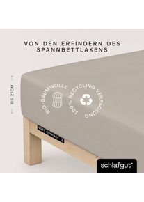 Schlafgut, Spannbettlaken &raquo;Soft Contact&laquo; 100% Bio Baumwolle, Sand Mid, Feinbiber, Obermaterial: 100% Baumwolle, B/L: 200 cm -1 Stk., Sand Mid
