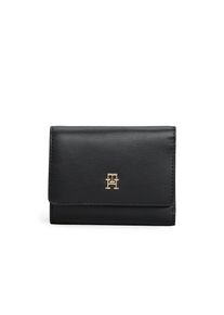 Tommy Hilfiger, Damen, Geldb&ouml;rse &raquo;TH ICON TRIFOLD&laquo;, Damen Geldbeutel, Portemonnaie, RV-R&uuml;ckfach f&uuml;r M&uuml;nzen, schwarz, schwarz, Aus Lederimitat 