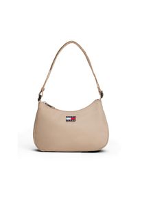 Tommy Jeans, Damen, Schultertasche &raquo;TJW ESS DAILY SHOULDER BAG&laquo;, Damen Tragetasche mit logobedrucktem Riemen, beige, beige, Obermaterial aus robustem 