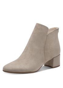 Tamaris , Stiefelette, Blockabsatz, Basicstiefelette in veganer Verarbeitung, schmale Form , hellgrau , 41 , 41 , Elegante Stiefelette mit...