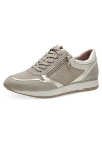 Tamaris , Plateausneaker, Freizeitschuh, Halbschuh, Schnürschuh mit dezenten Metallic-Details , beige kombiniert , 39 , 39 , Modischer Halbschuh...