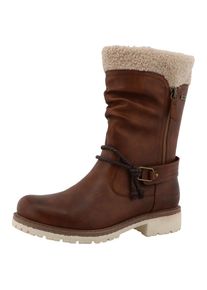 Tom Tailor , Damen , Winterstiefel Stiefel, Boots mit TEX-Membrane , braun , 43 , 43 , Modischer Winterstiefel mit Textilkragen