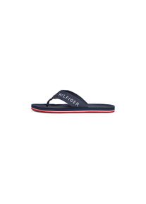 Tommy Hilfiger , Zehentrenner »COMFORT HILFIGER BEACH SANDAL«, Badeschuh, Schlupfschuh mit Logoschriftzug , dunkelblau , 48 , 48 , Sommerlicher...