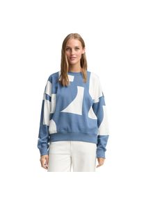 Tom Tailor Denim , Sweatshirt mit All-Over Print , mid blue white big scale print , XS (34) , XS (34) , Sweatshirt von Tom Tailor Denim