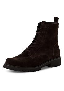 Tamaris , Schnürstiefelette, Blockabsatz, Schnürboots, Businessschuh mit dezenten Ziernähten , dunkelbraun , 42 , 42 , Klassische Stiefelette mit...