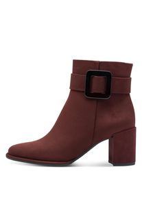 Marco Tozzi , Stiefelette, Blockabsatz, Ankleboots mit modischer Zierschnalle , bordeaux , 42 , 42 , Elegante Stiefelette mit praktischem...