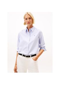 Tommy Hilfiger , Hemdbluse »OXFORD RELAXED FIT SHIRT mit Hemdblusenkragen und Stickerei« mit Streifen , Classic Ithaka Stp Breezy Blue , 44 , 44 ,...