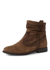 Tamaris, Damen, Stiefelette , Blockabsatz, Boots mit Falten im slouchy Look, braun, 39, braun, Stiefelette mit praktischem Innenrei&szlig;verschluss f&uuml;r 