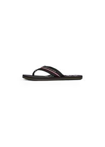 Tommy Hilfiger , Zehentrenner »WEB BEACH SANDAL«, Sommerschuh, Badeschuh mit Logoschriftzug , schwarz , 45 , 45 , Sommerschuh mit logobedruckter...