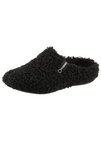 VERBENAS , Pantoffel, Hausschuh, Homeslipper, Clog in kuscheliger Optik , schwarz , 37 , 37 , Reinschlupfen und sich wohlfühlen