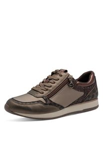 Tamaris , Damen , Plateausneaker , Freizeitschuh, Halbschuh, Schnürschuh mit dezenten Metallic-Details , taupe kombiniert , 41 , 41 , Modischer...