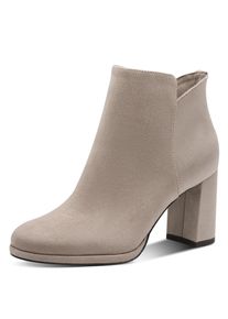 Tamaris , Stiefelette, Blockabsatz, Abendschuh, Festtagsschuh in veganer Verarbeitung , taupe , 37 , 37 , Elegante Stiefelette mit zweckmäßigem...