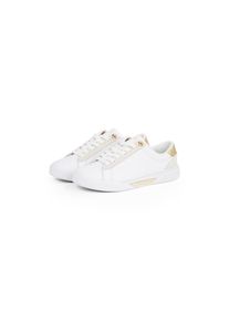 Tommy Hilfiger , Damen , Plateausneaker »CHIC COURT SNEAKER« , Schnürschuh, Halbschuh, Freizeitschuh mit goldfarbenen Besätzen , weiß , 39 , 39 ,...