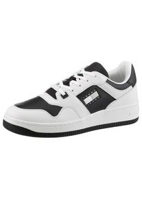 Tommy Jeans, Damen, Sneaker &raquo;TJM RETRO BASKET CUPSOLE TUMBLE&laquo; , Freizeitschuh, Halbschuh, Schn&uuml;rschuh mit gepolstertem Schaftrand, wei&szlig;-schwarz, 44, 