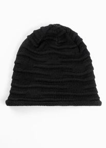 bonprix Czapka marszczona beanie, czarny, 0