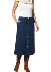 Damen Jeansrock mit imitierter Knopfleiste blue-stone-washed Größe 27