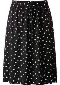 Damen Webrock aus reiner Viskose, figurumspielend schwarz-getupft Gr&ouml;&szlig;e 28