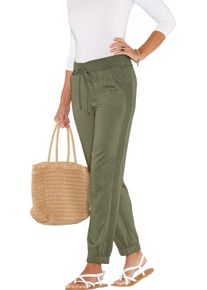 Damen Schlupfhose mit Spitzen-Details khaki Gr&ouml;&szlig;e 23