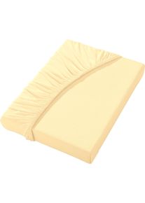 Biberna unisex Hoeslaken vanillegeel Maat 1 st. 90x190 - 100x220 cm