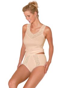 wäschepur Damska Nohavičky, zvýšený pás, čipková vsádka slonovinová veľkosť 54