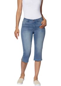 Dames Capri-jeans met korte voetsplitten blue-bleached Maat 36