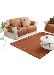 unisex Súprava poťahov do domácnosti terakotová veľkosť 60 x 200 cm - Prikrývka na kreslo alebo gauč