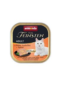 animonda Vom Feinsten Adult met gourmetcentrum 32x100g Kip, zalmfilet en spinazie
