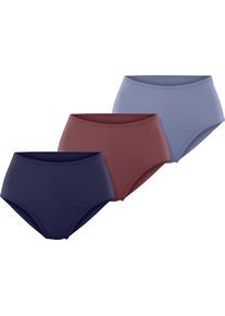 wäschepur Damen Taillenslip mit elastischen Beinabschlüssen bleu + marine + bordeaux Größe 40/42