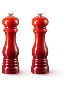 Le Creuset Set Kirschrot, Pfeffermühle + Salzmühle, Rot
