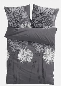 Parure de lit en coton m&eacute;lang&eacute; - gris - taille 135x200 cm avec coton - bonprix