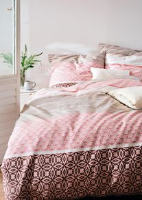 Parure de lit à rayures - rose - taille 135x200 cm avec coton - bonprix