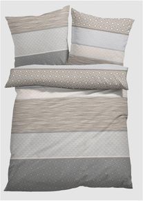 Parure de lit en coton m&eacute;lang&eacute; - gris - taille 135x200 cm avec coton - bonprix