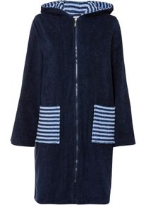 Peignoir de bain zipp&eacute; en &eacute;ponge - bleu - taille 42/44 (M) - 100% coton - bonprix
